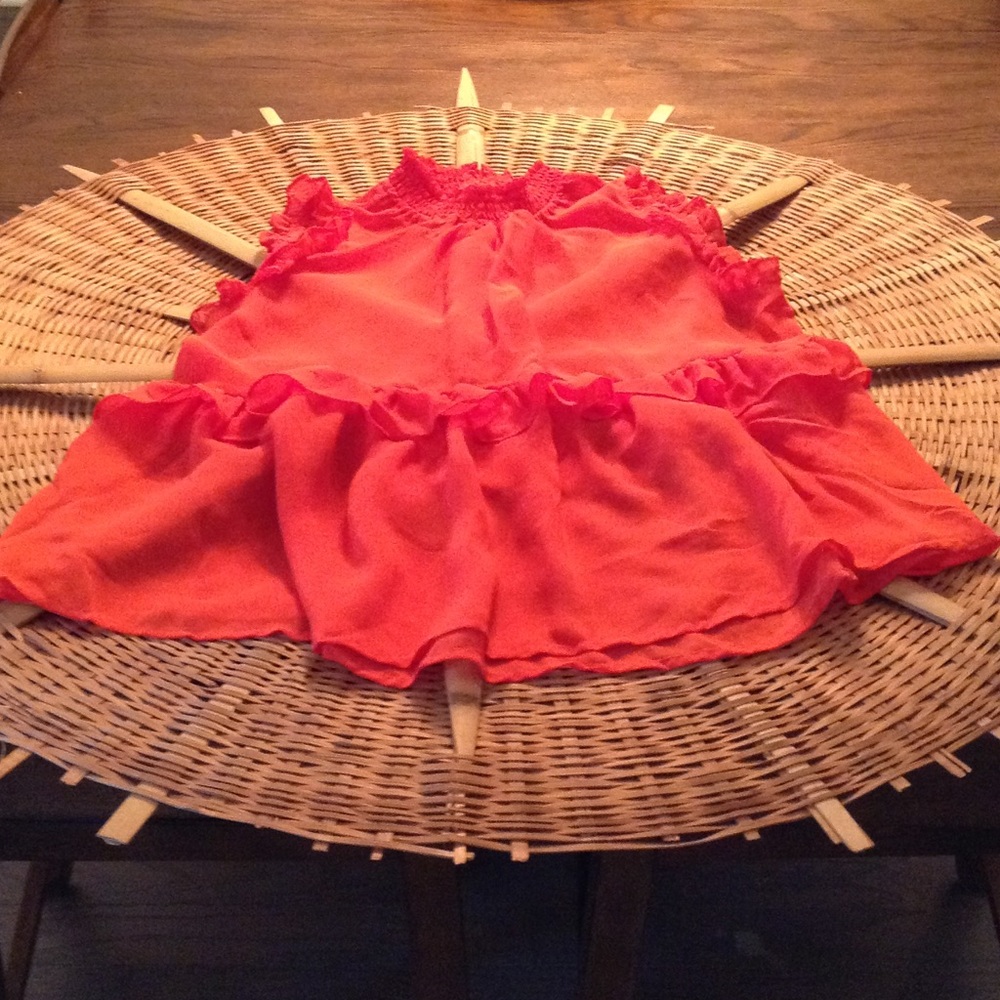 Tangerine Ruffled Blouse